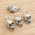 Dimensional Skull Metal Charms in Antique Silver Tone view 4