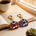 Red Blue Graduation Gown Diploma Enamel Lobster Clasp view 3
