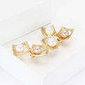 Geometric Square Frame Brooch with Pearl Accents Decorative Clothing Pin view 3