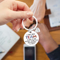 Silver Great Team Quote Disc Keychain Heart Thank You view 3