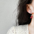 Silver Star And Red Horse Drop Earrings Statement Jewelry view 2