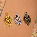 Veined Open Leaf Metal Charm in 3 Finishes for Jewelry Crafts view 1
