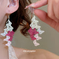 Pink And Blue Butterfly Star Drop Hook Earrings Jewelry Pair view 4