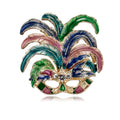 Green Gold Tone Feather Crystal Metal Brooch Pin for Jackets and Lapels view 1