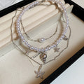 Pearl Shell Starfish Three Layer Necklace Set Two Colors view 7