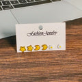 Food Face and Celestial Mini Stud Earring Three Pair Sets view 3