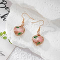 Wire Wrapped Teardrop Floral Resin Earrings 6 Styles view 3