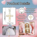 Wooden Communion Cross Ihs Pearl Bead Keychain Metal Charm view 4