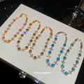 Hexagon Crystal Flower Link Bracelets Five Color Options view 4