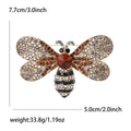 Gold Tone Bee Brooch Covered with Champagne Crystal Wings view 4