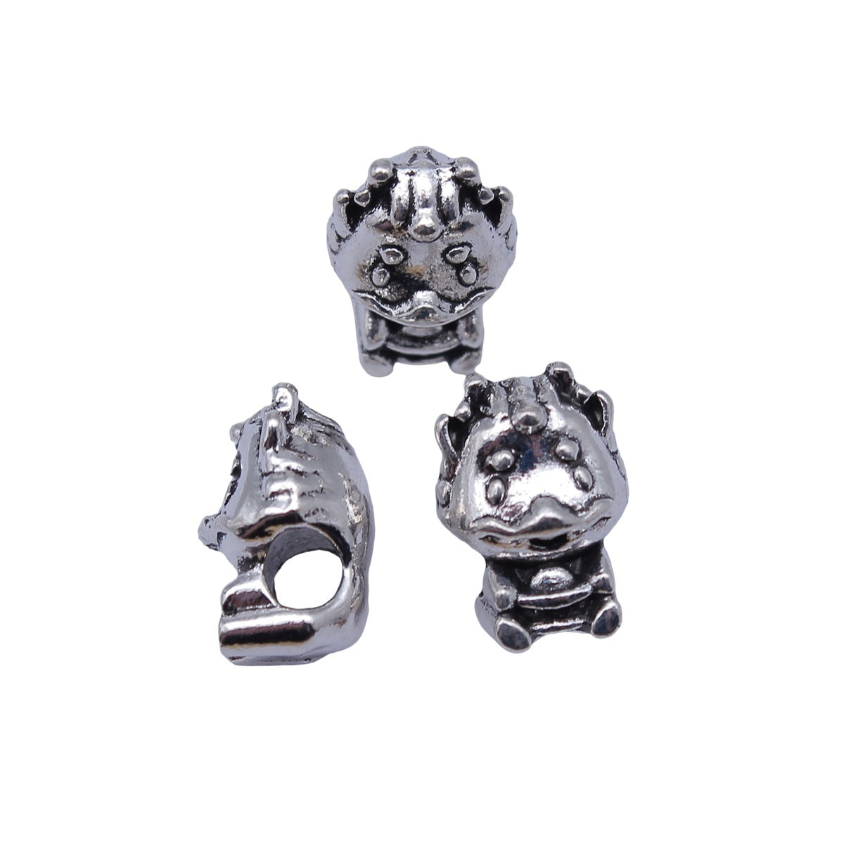 14x10x9.2mm 3g Antique Silver Zinc Alloy Chinese Dragon Large Hole Beads for Bracelet Necklace DIY