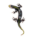 Aqua Gold Tone Gecko Crystal Four Designs Metal Brooch Pin view 8