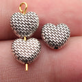 9.6x8.5x4.2mm 1.1g Antique Silver Zinc Alloy Woven Heart Spacer Beads for Bracelet Jewelry Making