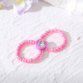 Double-Loop Beaded Stretch Rings with Center Crystals in Five Colors view 8