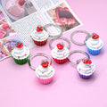 Resin Cupcake Heart Topping Keychains Six Color Wrappers view 2