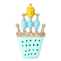 Whimsical Bird Basket Brooch in Mint or Pink Enamel view 1
