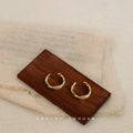 Gold Twisted Open Ear Cuff Pair Minimal Metal Clip Style view 3