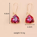 Aurora Triangle Crystal Drop Earrings Gold Hooks 5 Colors view 4