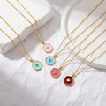 Heart Pendant Necklaces In Dark Red Aqua And Light Blue view 3