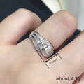 Wave Baguette Clear Stone Metal Ring Gold Silver Sizes 6-10 view 4