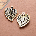 Openwork Veined Leaf Metal Charm Pendants in Five Finishes view 7