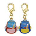 Hello School Backpack Enamel Charm Keychain Two Colors view 5