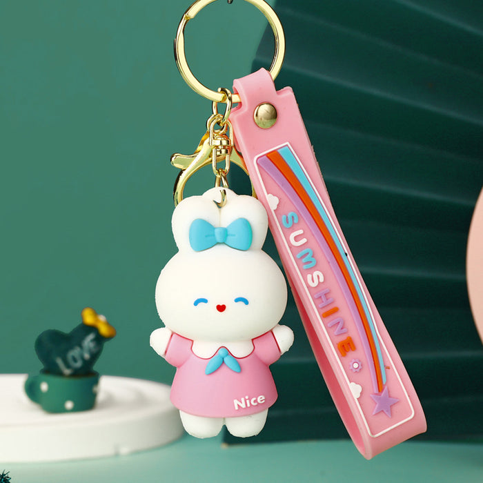 Mixed Energetic and Jelly Rabbit Keychains in Five Pictured Color Options
