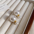 Double Pearl Look Stud Earrings in Four Color Options view 7