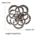 Layered Petal Rhinestone Flower Brooch in Two Finishes view 4