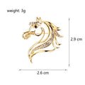 Gold Tone Horse Metal Brooch Pin 2.6 x 2.9 cm for Jackets and Lapels view 2