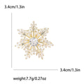 CZ Snowflake Brooch Baguette Stones Silver Gold Blue view 7
