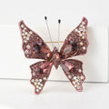 Crystal Butterfly Brooch with Polished Metal and Decorative Accents view 4