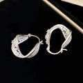 Textured Open Hoop Earrings in Gold and Silver Tones view 6