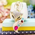 Multigem Fox Keychains in White Pink and Blue with Multiple Loop Styles view 8