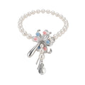 Pastel Beaded Necklace with Floral and Teardrop Pendant Cluster view 5
