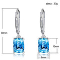 Rectangular Faceted Drop Earrings In Six Stone Colors view 4