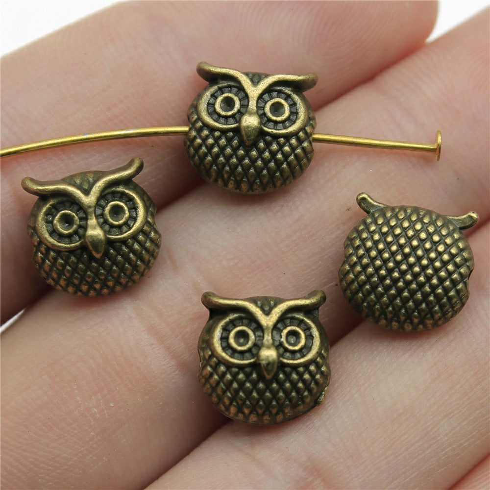 11x11x7mm 2.7g Multicolor Zinc Alloy Owl Loose Metal Cat Beads for DIY Bracelet Jewelry Making