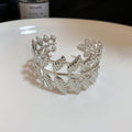 Metal Leaf Open Cuff Bracelets Gold Silver Five Styles view 9
