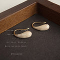 Gold Tone Cream Long Teardrop Hook Earrings For Women view 4