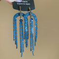Rhinestone Arch Multi Chain Fringe Stud Earrings Fashion Jewelry for Women view 7