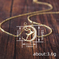 Moon Reindeer Crystal Pendant Necklace in Gold Tone view 4