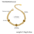 Gold Cuban Oil Drop Disc Necklace Bracelet Pearl Styles view 8