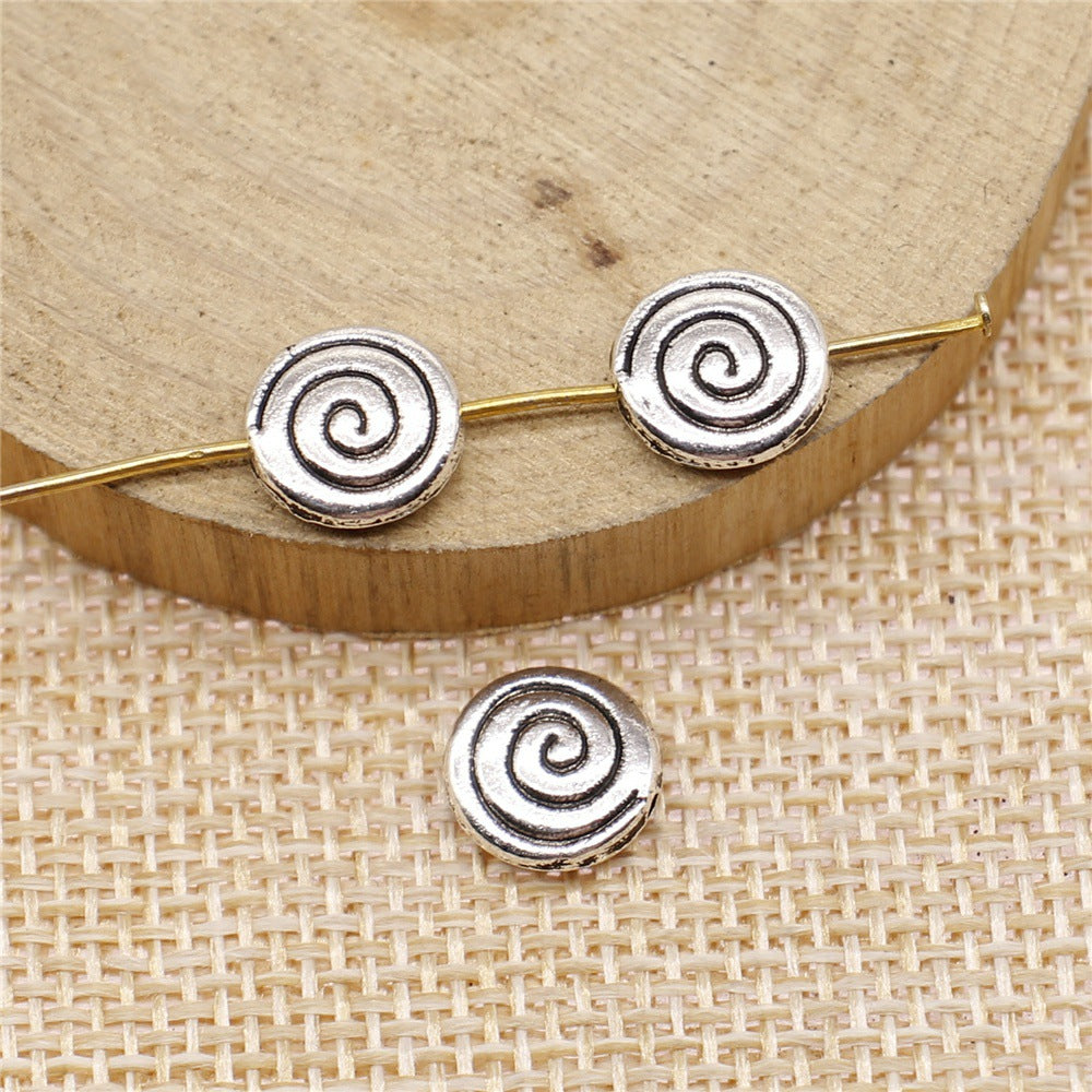 10mm 1g Antique Silver Zinc Alloy Round Large Hole Loose Metal Beads for Bracelet Making