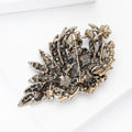 Antique Gold Multicolor Rhinestone Leaf Spray Brooch Pin view 4