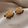 Amber Bead Hoops
