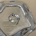 Silver Organic Molten Open Adjustable Band Ring Texture view 4