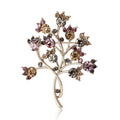 Branching Crystal Tree Brooch in Soft Pink and Brown view 5