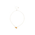 Gold Tone Brushed Gourd Pendant on Fine Chain Necklace view 5