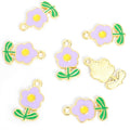 Enamel Flower Charms in Five Colors and Two Metal Tones view 10