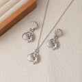 Seashell Necklace and Stud Earring Jewelry Sets in Two Finishes view 4